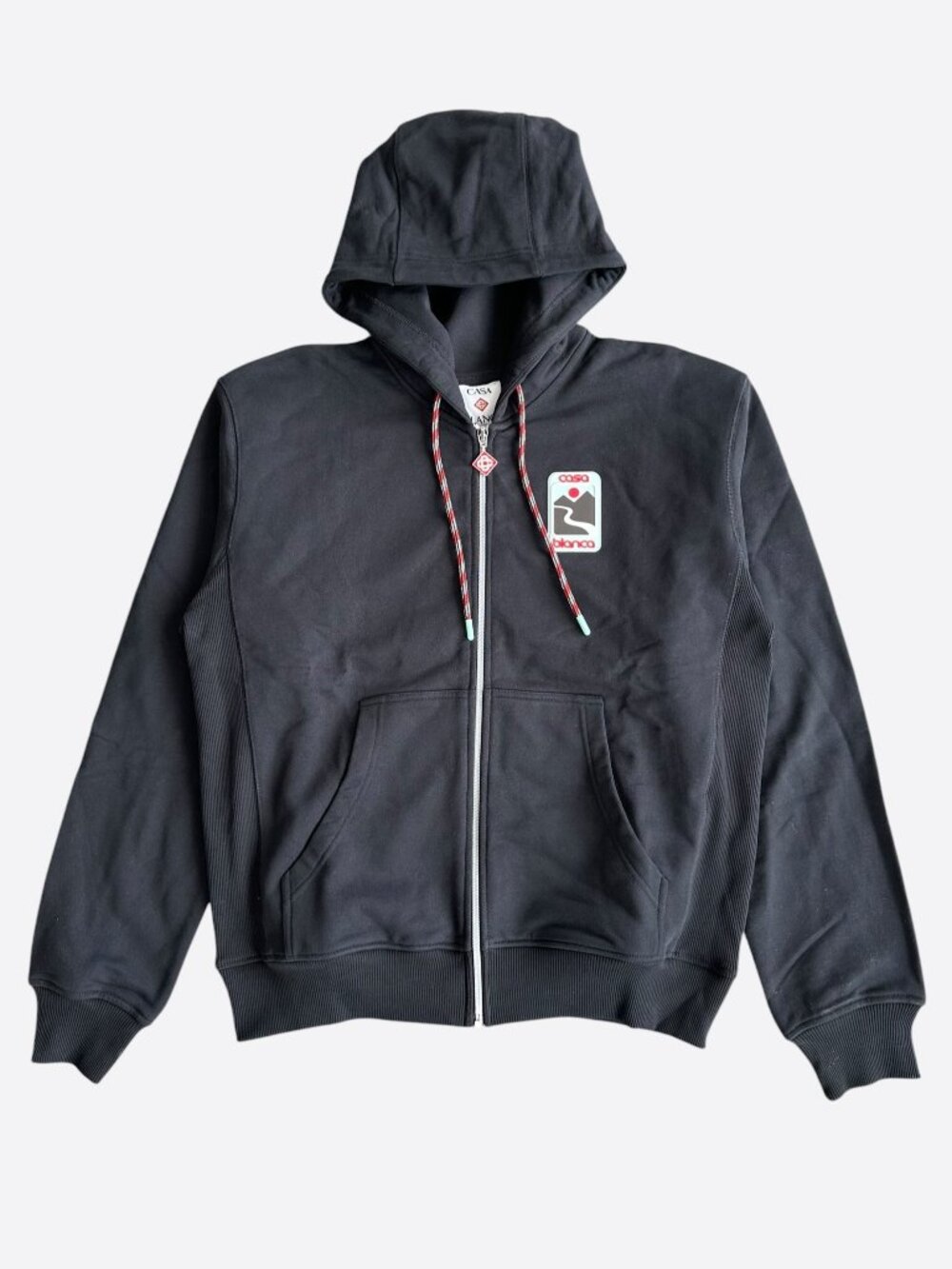 Casablanca Black Sunset Valley Logo Zip Up Hoodie